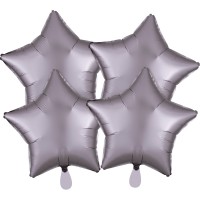 4 balony satynowe gwiazdki fioletowe 43cm
