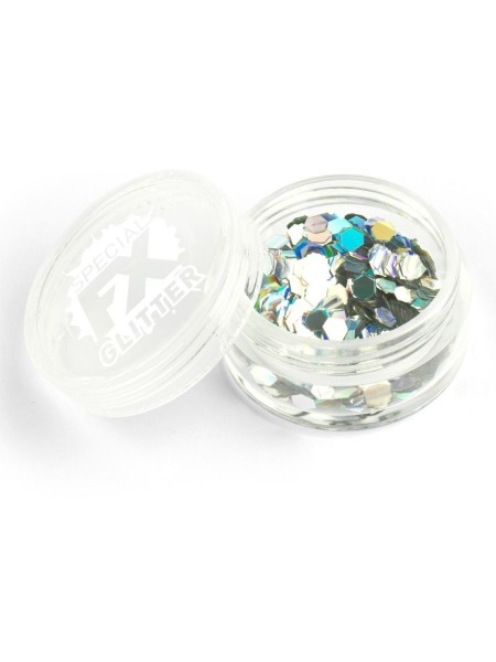 FX Special Glitter Hexagon zilver 2g 2