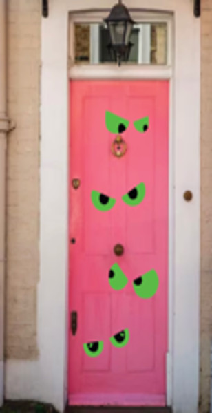 Tür-Sticker leuchtende Monsteraugen