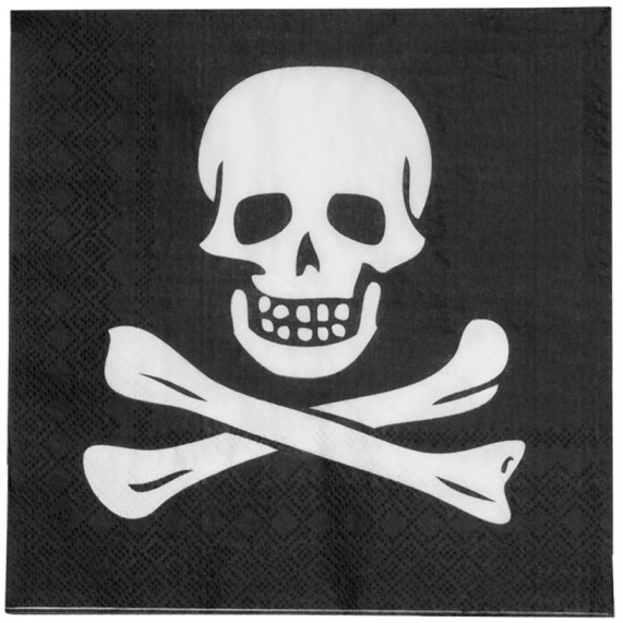 12 serwetek Pirate Party Skull 33 x 33 cm
