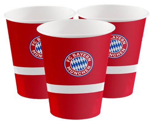 8 gobelets en papier FC Bayern Munich 250 ml
