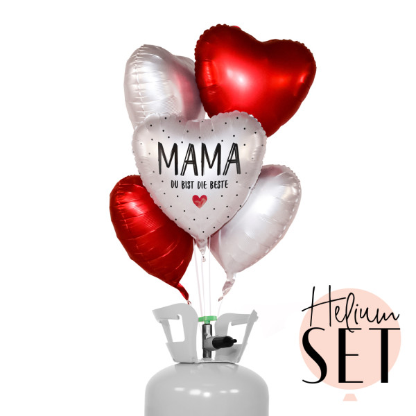 Die Beste Mama Ballonbouquet-Set mit Heliumbehälter