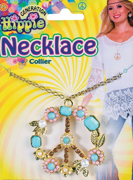 Flower Power Hippie Peace Halskette