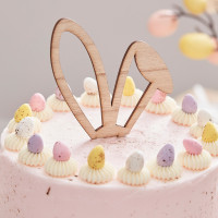 Décoration de gâteau oreilles de lapin 18 cm