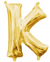 Mini balon foliowy litera K złoty 35cm
