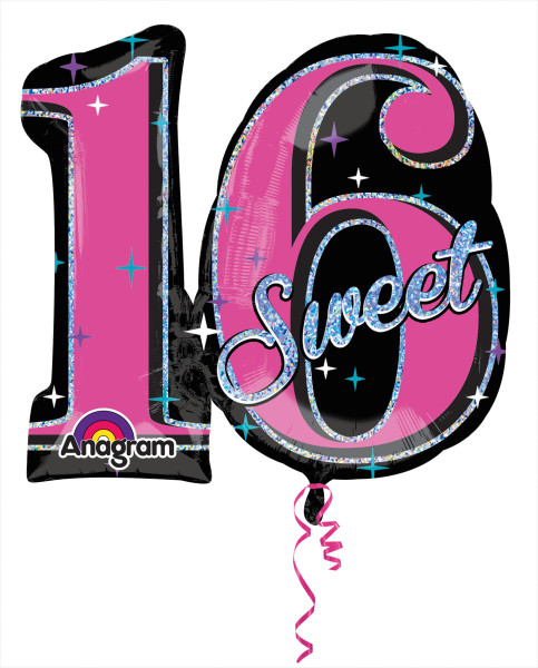 Palloncino foil Sweet 16 Birthday Princess 71 x 66 cm