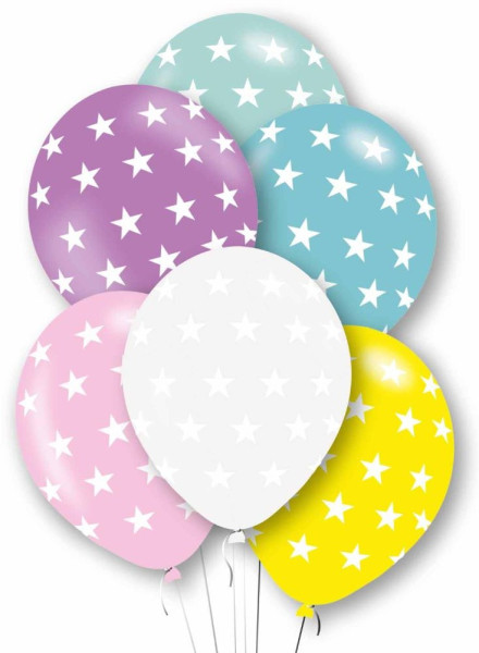 6 Star Magic latex balloons 27.5cm