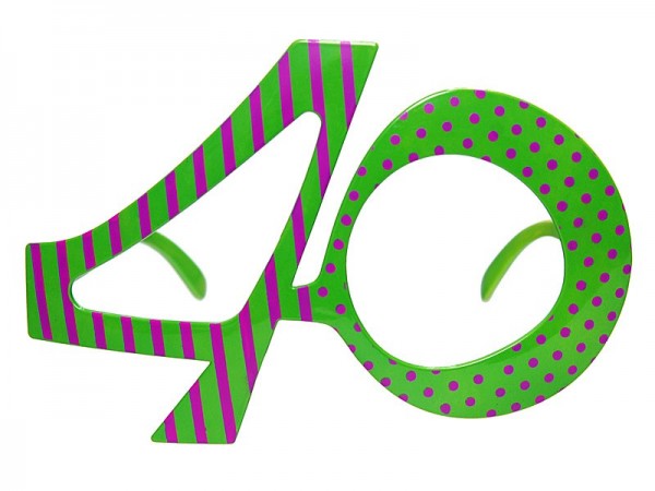 Green 40 party glasses 13cm 2