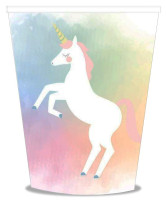 Preview: 12 Beautiful Unicorn paper cups 250ml