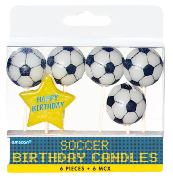 6 velas de pastel fiesta de fútbol