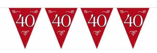 Guirnalda de banderines Lovely 40 years 10m