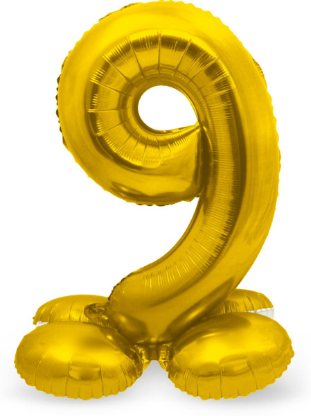 Nummer 9 ballon guld 72cm