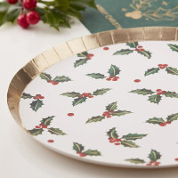 Preview: 8 Christmas Ilex paper plates 24cm
