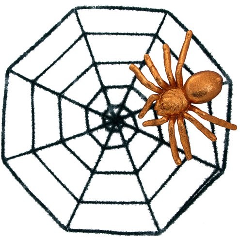 Gyllene spindel i spindelnätet 44cm