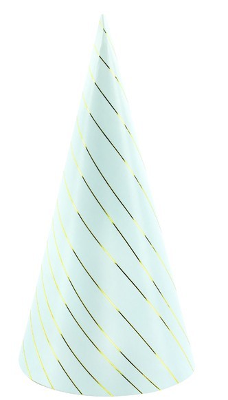 6 Cheerful Birthday party hats mint turquoise