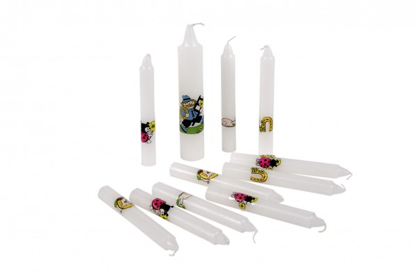 10 Be Lucky birthday candles including light