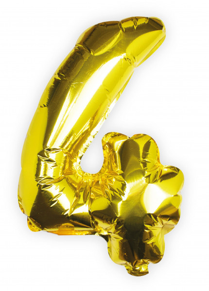 Golden number 4 foil balloon 40cm