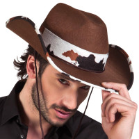Kieran western cowboyhoed met koe-patches