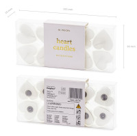 Aperçu: 10 bougies chauffe-plat coeur blanc 4cm