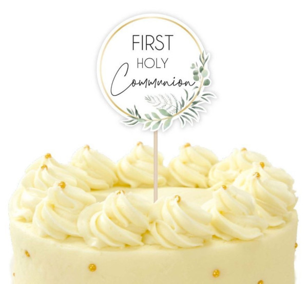 1st Communion Floral Cake Topper