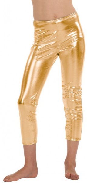 Błyszczące legginsy w stylu imprezy w złotym stylu