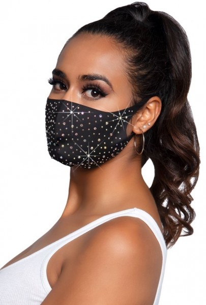 Mouth and nose mask style with rhinestones