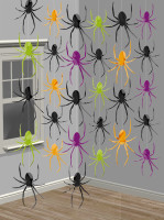 6 Gruselige Spinnen Hänger Web Night 2,1m