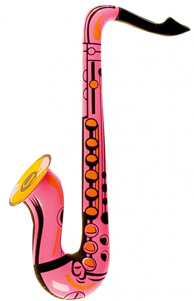 Roze opblaasbare saxofoon 55cm