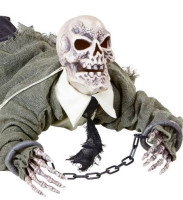 Vista previa: Esqueleto de cadáver con decoración de movimiento y sonido de miedo 80cm