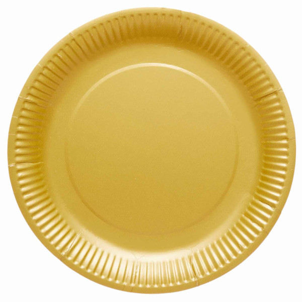 8 Golden Eco paper plates 23cm