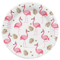 Vorschau: 10 Teller Party Flamingo 23cm