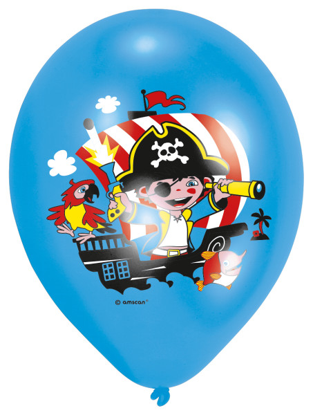6 Buntes Piraten Abenteuer Luftballons 28cm 3