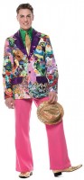 Preview: Colorful flower power party jacket for men