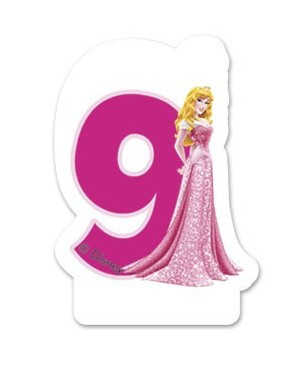 Disney Prinzessinnen Aurora Kerze Zahl 9