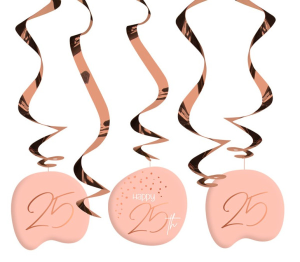 5 espirales de decoración Rosy Blush 25th Birthday