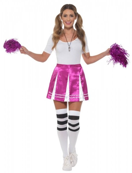 Cheerleaderin Damenkostüm pink 2