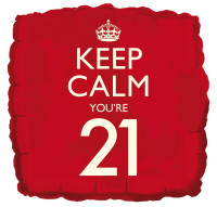 Keep calm you are 21 foil balloon 46cm