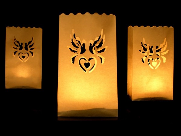 10 bellissime lanterne a cuore 15x9x26cm