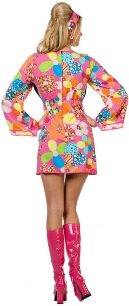 Flowery hippie dress with fluffy vest 3
