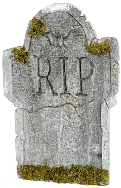 Pietra tombale ricoperta di muschio decorazione RIP Halloween 55cm