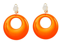Vorschau: Retro Ohrringe in neon-orange