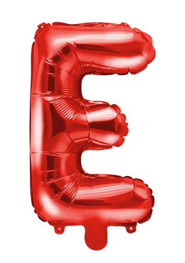 Röd E bokstavsballong 35cm