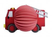 Fire truck lantern Firefighter motif 20cm