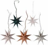 Anteprima: 5 stelle di carta ecologica natalizia boema 9 cm