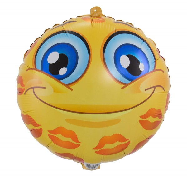 Folieballong Kissed Smiley 43cm