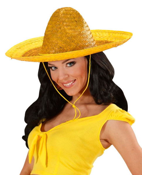 Żółta imprezowa sombrero 48 cm