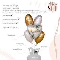 Vorschau: Hochzeit Eukalyptus Ballonbouquet-Set mit Heliumbehälter