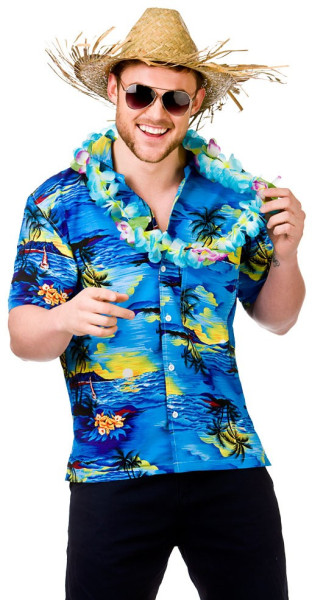 Camisa hawaiana exótica Blue Lagoon