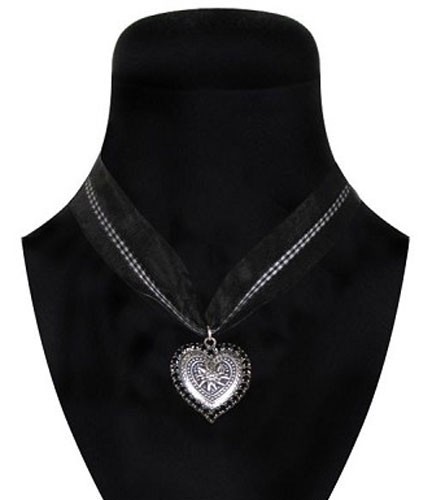 Traditional costume chain with a rhinestone heart