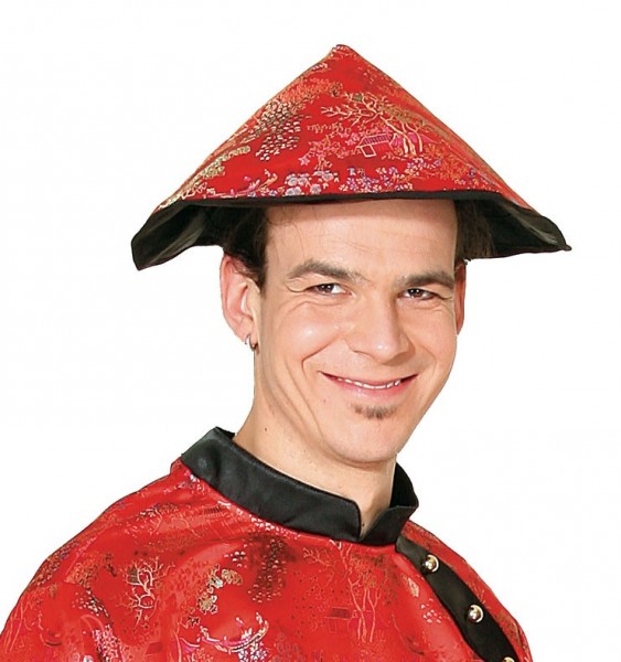 Asiatischer Trachten Hut Rot